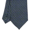 CRAVATTA SARTORIALE EXTRA LONG IN SETA BLU SCURO Microfantasia fiore