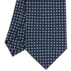 CRAVATTA SARTORIALE EXTRA LONG IN SETA BLU SCURO Microfantasia fiore