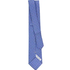 CRAVATTA SARTORIALE EXTRA LONG IN SETA AZZURRO POLVERE Microfantasia fiore