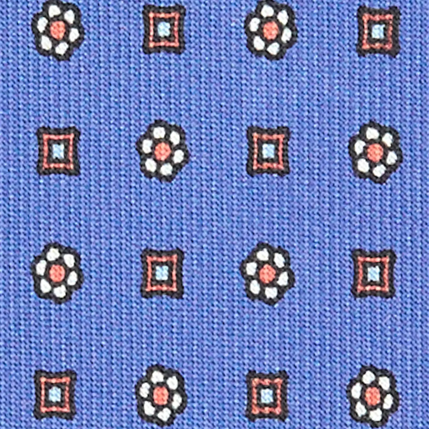 CRAVATTA SARTORIALE EXTRA LONG IN SETA AZZURRO POLVERE Microfantasia fiore
