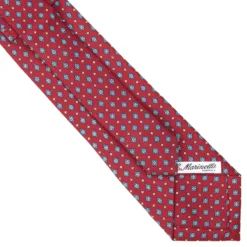 CRAVATTA SARTORIALE EXTRA LONG IN SETA BORDEAUX Microfantasia fiore