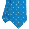 CRAVATTA SARTORIALE EXTRA LONG IN SETA BLU MEDIO Microfantasia fiore