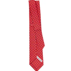 CRAVATTA SARTORIALE EXTRA LONG IN SETA ROSSA Microfantasia fiore