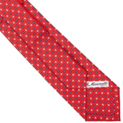 CRAVATTA SARTORIALE EXTRA LONG IN SETA ROSSA Microfantasia fiore