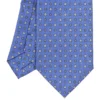 CRAVATTA SARTORIALE EXTRA LONG IN SETA AZZURRO POLVERE Microfantasia fiore
