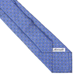 CRAVATTA SARTORIALE EXTRA LONG IN SETA AZZURRO POLVERE Microfantasia fiore