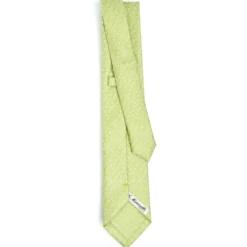 CRAVATTA SARTORIALE EXTRA LONG IN SETA VERDE CHIARO Microfantasia fiore
