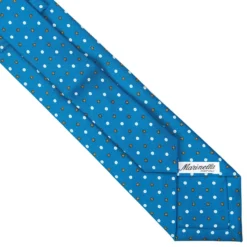 CRAVATTA SARTORIALE EXTRA LONG IN SETA BLU MEDIO Microfantasia fiore