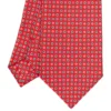 CRAVATTA SARTORIALE EXTRA LONG IN SETA ROSSA Microfantasia fiore