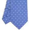 CRAVATTA SARTORIALE EXTRA LONG IN SETA AZZURRO POLVERE Microfantasia fiore