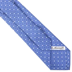 CRAVATTA SARTORIALE EXTRA LONG IN SETA AZZURRO POLVERE Microfantasia fiore