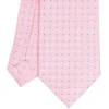 CRAVATTA SARTORIALE EXTRA LONG IN SETA ROSA Microfantasia fiore