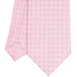 CRAVATTA SARTORIALE EXTRA LONG IN SETA ROSA Microfantasia fiore
