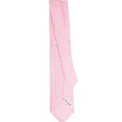 CRAVATTA SARTORIALE EXTRA LONG IN SETA ROSA Microfantasia fiore