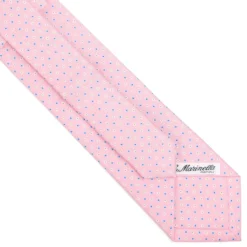CRAVATTA SARTORIALE EXTRA LONG IN SETA ROSA Microfantasia fiore