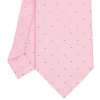 CRAVATTA SARTORIALE EXTRA LONG IN SETA ROSA Microfantasia fiore