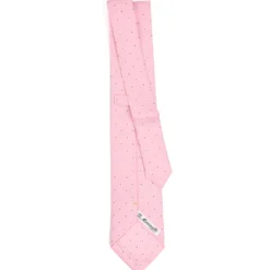 CRAVATTA SARTORIALE EXTRA LONG IN SETA ROSA Microfantasia fiore