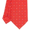 CRAVATTA SARTORIALE EXTRA LONG IN SETA ROSSA Microfantasia fiore