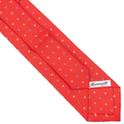 CRAVATTA SARTORIALE EXTRA LONG IN SETA ROSSA Microfantasia fiore