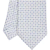 CRAVATTA SARTORIALE EXTRA LONG IN SETA BIANCA Microfantasia fiore
