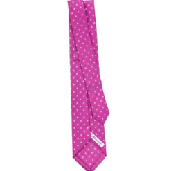 CRAVATTA SARTORIALE EXTRA LONG IN SETA FUCSIA Microfantasia fiore