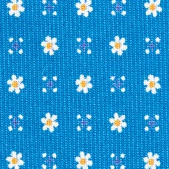 CRAVATTA SARTORIALE EXTRA LONG IN SETA BLU MEDIO Microfantasia fiore