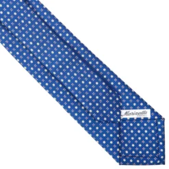 CRAVATTA SARTORIALE EXTRA LONG IN SETA BLUMicrofantasia fiore