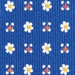 CRAVATTA SARTORIALE EXTRA LONG IN SETA BLUMicrofantasia fiore