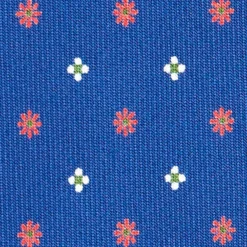 CRAVATTA SARTORIALE EXTRA LONG IN SETA BLUMicrofantasia fiore