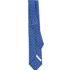 CRAVATTA SARTORIALE EXTRA LONG IN SETA BLUMicrofantasia fiore