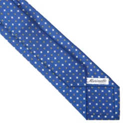CRAVATTA SARTORIALE EXTRA LONG IN SETA BLUMicrofantasia fiore
