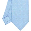 CRAVATTA SARTORIALE EXTRA LONG IN SETA AZZURRA Microfantasia fiore