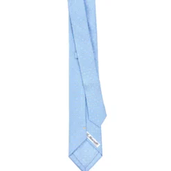 CRAVATTA SARTORIALE EXTRA LONG IN SETA AZZURRA Microfantasia fiore