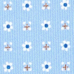 CRAVATTA SARTORIALE EXTRA LONG IN SETA AZZURRA Microfantasia fiore