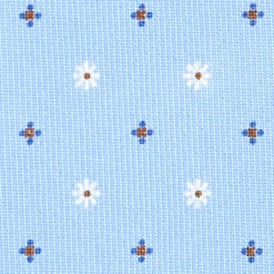 CRAVATTA SARTORIALE EXTRA LONG IN SETA AZZURRA Microfantasia fiore