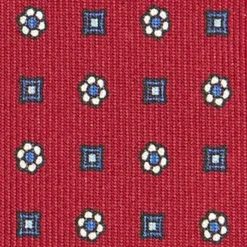 CRAVATTA SARTORIALE EXTRA LONG IN SETA BORDEAUX Microfantasia fiore