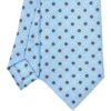 CRAVATTA SARTORIALE EXTRA LONG IN SETA AZZURRA Microfantasia fiore