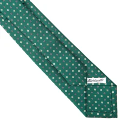 CRAVATTA SARTORIALE EXTRA LONG IN SETA VERDE SCURO Microfantasia fiore