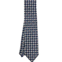 CRAVATTA SARTORIALE EXTRA LONG IN SETA BLU SCURO Collezione heritage