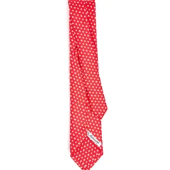 CRAVATTA SARTORIALE EXTRA LONG IN SETA ROSSA Microfantasia fiore