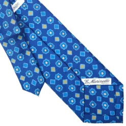 CRAVATTA SARTORIALE EXTRA LONG IN SETA BLU Collezione heritage