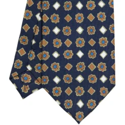 CRAVATTA SARTORIALE EXTRA LONG IN SETA BLU SCURO Collezione heritage