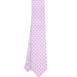 CRAVATTA SARTORIALE EXTRA LONG IN SETA LILLA Microfantasia fiore
