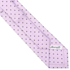 CRAVATTA SARTORIALE EXTRA LONG IN SETA LILLA Microfantasia fiore
