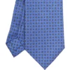 CRAVATTA SARTORIALE EXTRA LONG IN SETA AZZURRO POLVERE Microfantasia fiore