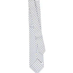 CRAVATTA SARTORIALE EXTRA LONG IN SETA BIANCA Microfantasia fiore
