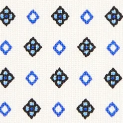 CRAVATTA SARTORIALE EXTRA LONG IN SETA BIANCA Microfantasia fiore