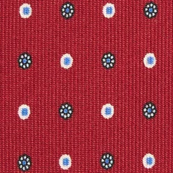 CRAVATTA SARTORIALE EXTRA LONG IN SETA BORDEAUX Microfantasia fiore