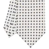 CRAVATTA SARTORIALE EXTRA LONG IN SETA BIANCA Microfantasia fiore