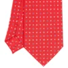 CRAVATTA SARTORIALE EXTRA LONG IN SETA ROSSA Microfantasia fiore